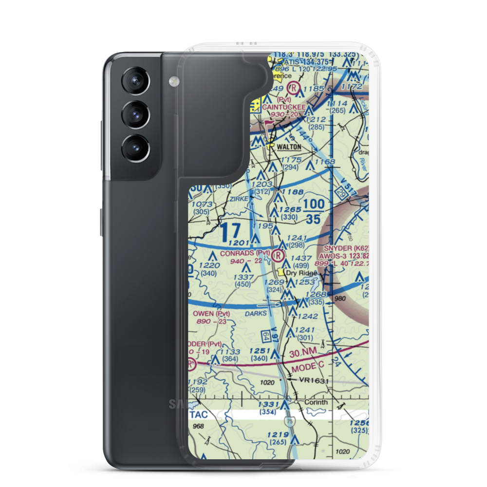 Conrads Airport (19KY) VFR Sectional Samsung Case Samsung Galaxy S21 model shown
