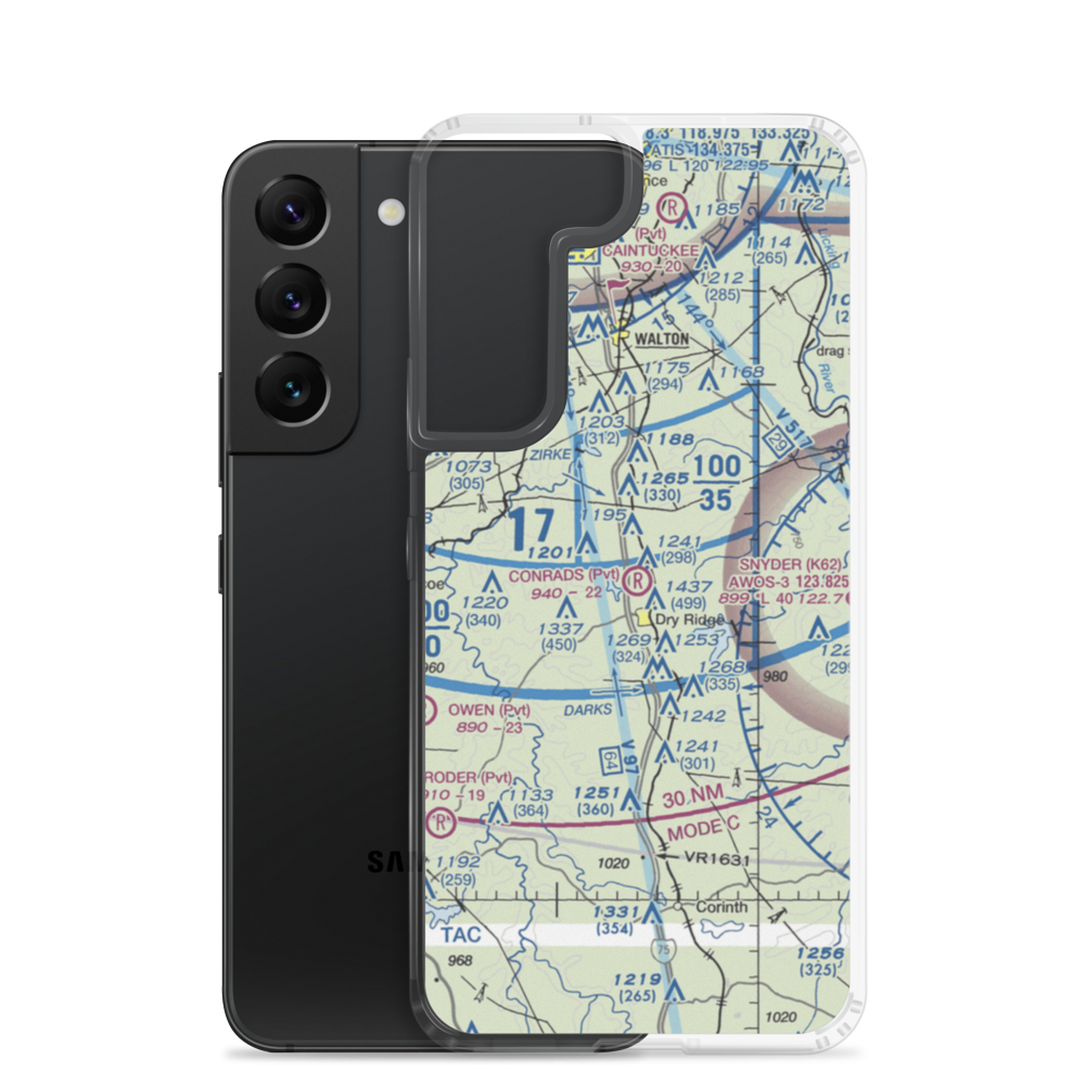 Conrads Airport (19KY) VFR Sectional Samsung Case Samsung Galaxy S22 model shown