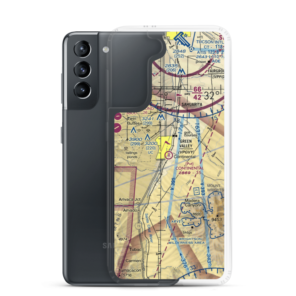 Continental Airport (35AZ) VFR Sectional Samsung Case Samsung Galaxy S21 model shown