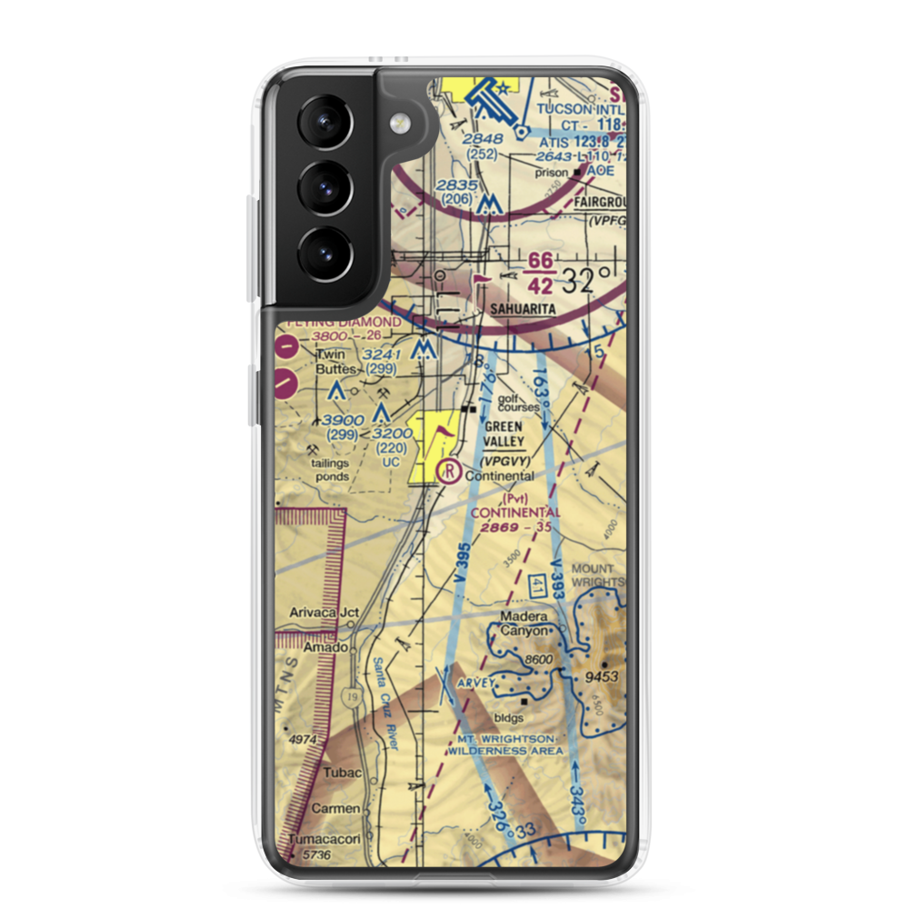 Continental Airport (35AZ) VFR Sectional Samsung Case Samsung Galaxy S21 Plus model shown
