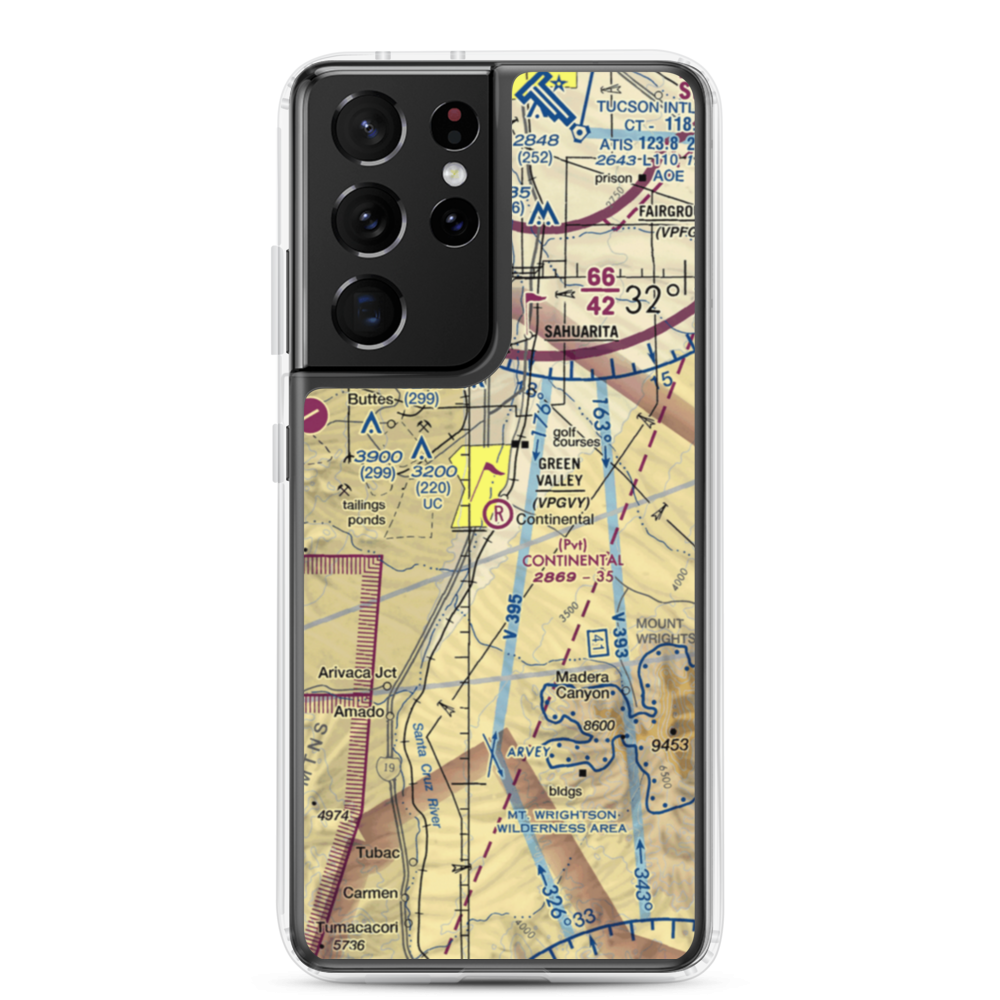 Continental Airport (35AZ) VFR Sectional Samsung Case Samsung Galaxy S21 Ultra model shown
