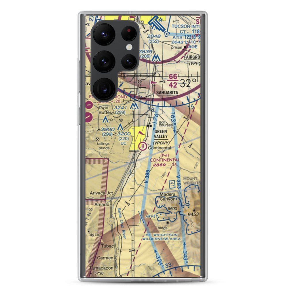 Continental Airport (35AZ) VFR Sectional Samsung Case Samsung Galaxy S22 Ultra model shown
