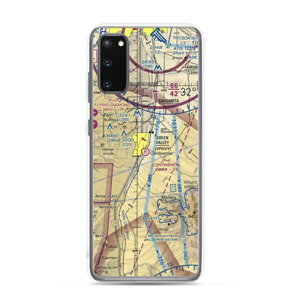 Continental Airport (35AZ) VFR Sectional Samsung Case Samsung Galaxy S20 model shown