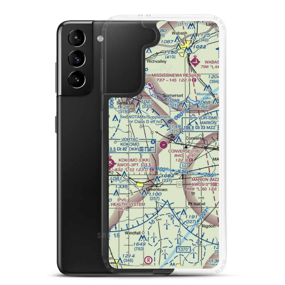 Converse Airport (1I8) VFR Sectional Samsung Case Samsung Galaxy S21 Plus model shown