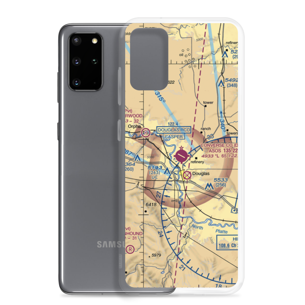 Converse County Airport (DGW) VFR Sectional Samsung Case Samsung Galaxy S20 Plus model shown