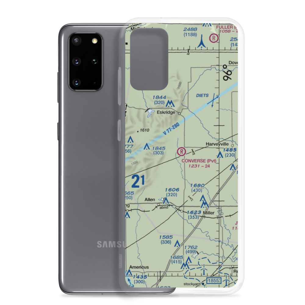 Converse Farm Airport (SN47) VFR Sectional Samsung Case Samsung Galaxy S20 Plus model shown
