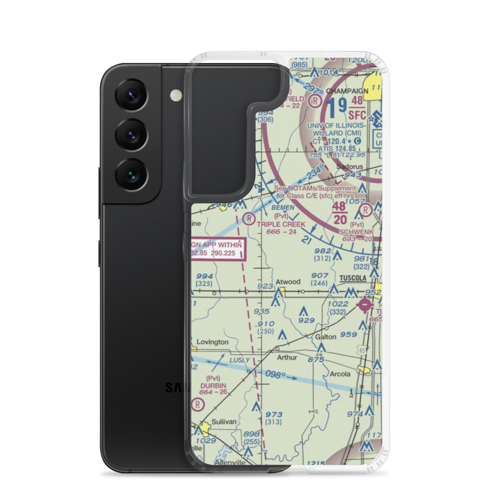 Cooch Landing Area Airport (IL31) VFR Sectional Samsung Case Samsung Galaxy S22 model shown
