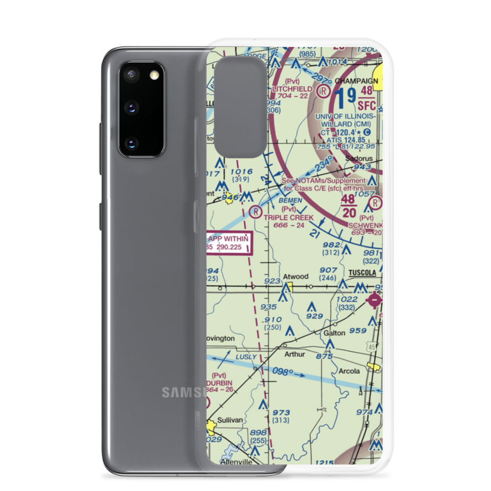 Cooch Landing Area Airport (IL31) VFR Sectional Samsung Case Samsung Galaxy S20 model shown