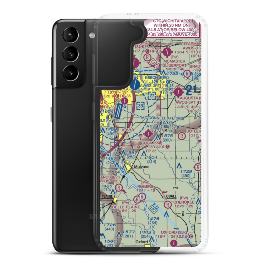 Cook Airfield Inc Airport (K50) VFR Sectional Samsung Case Samsung Galaxy S21 Plus model shown