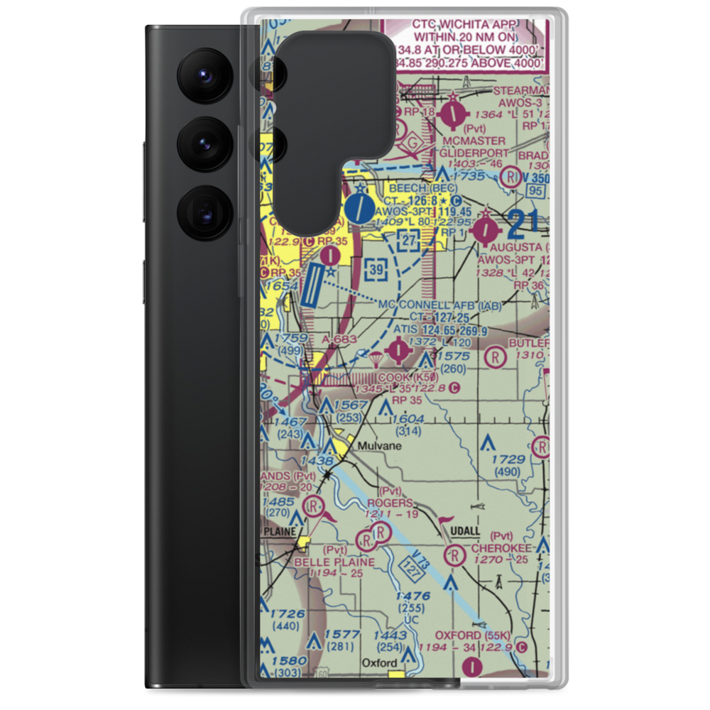Cook Airfield Inc Airport (K50) VFR Sectional Samsung Case Samsung Galaxy S22 Ultra model shown