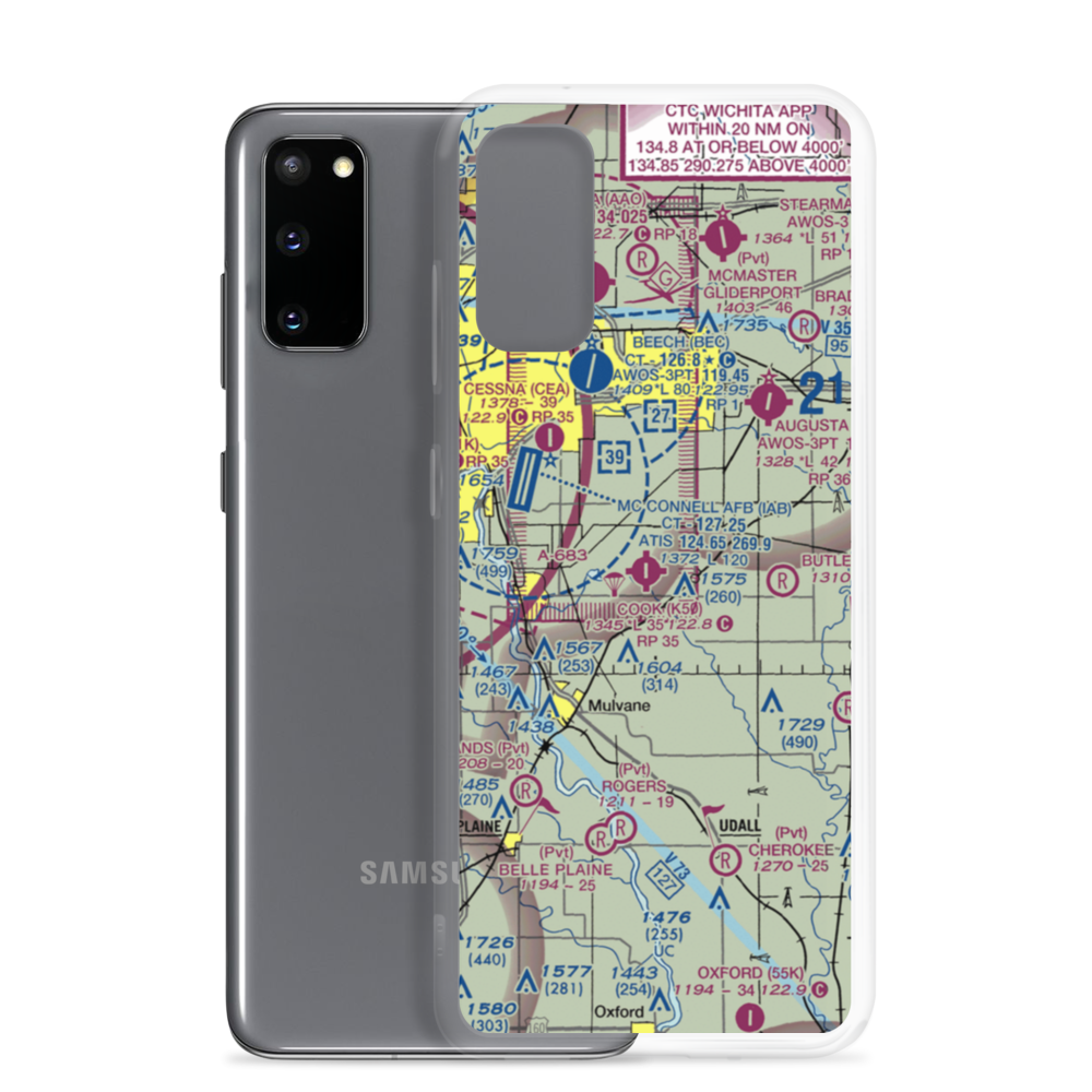 Cook Airfield Inc Airport (K50) VFR Sectional Samsung Case Samsung Galaxy S20 model shown