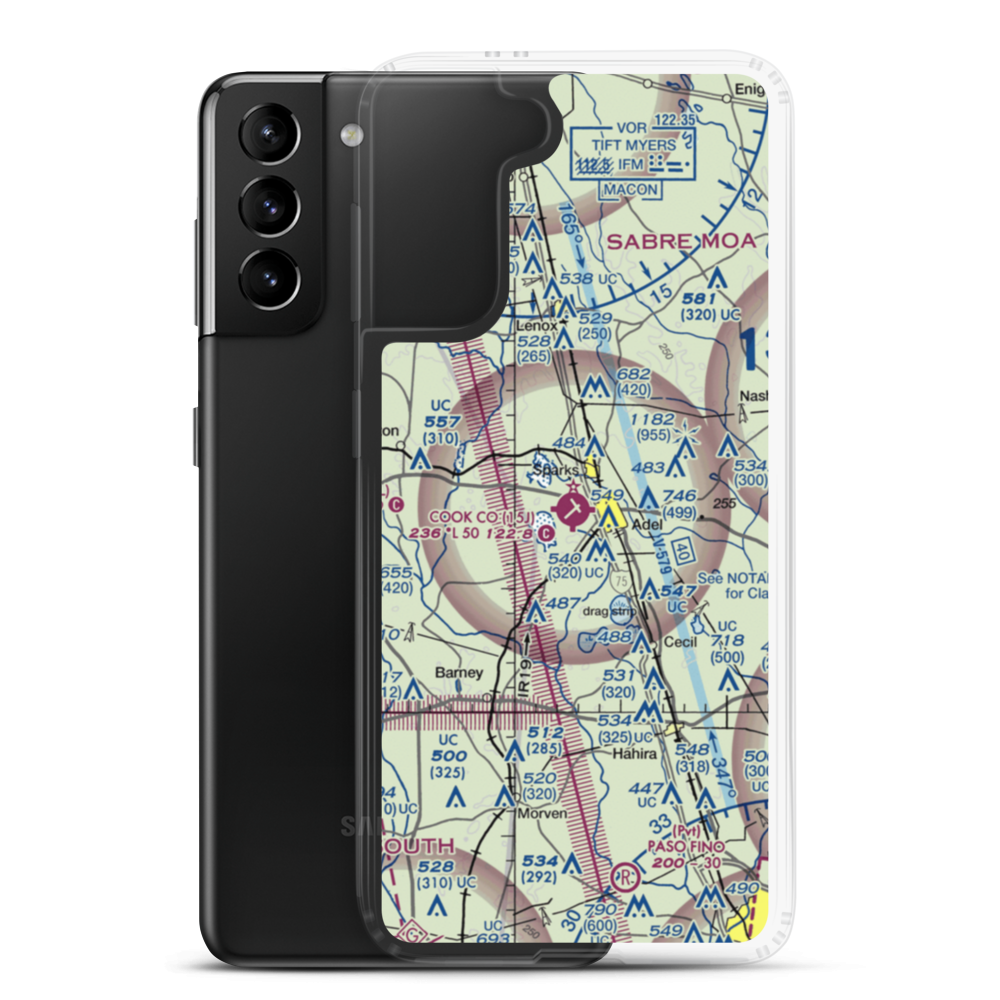 Cook County Airport (15J) VFR Sectional Samsung Case Samsung Galaxy S21 Plus model shown