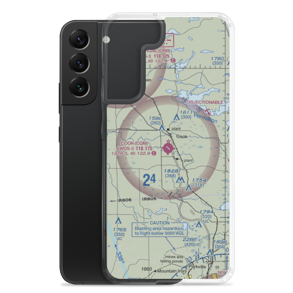 Cook Municipal Airport (CQM) VFR Sectional Samsung Case Samsung Galaxy S22 Plus model shown