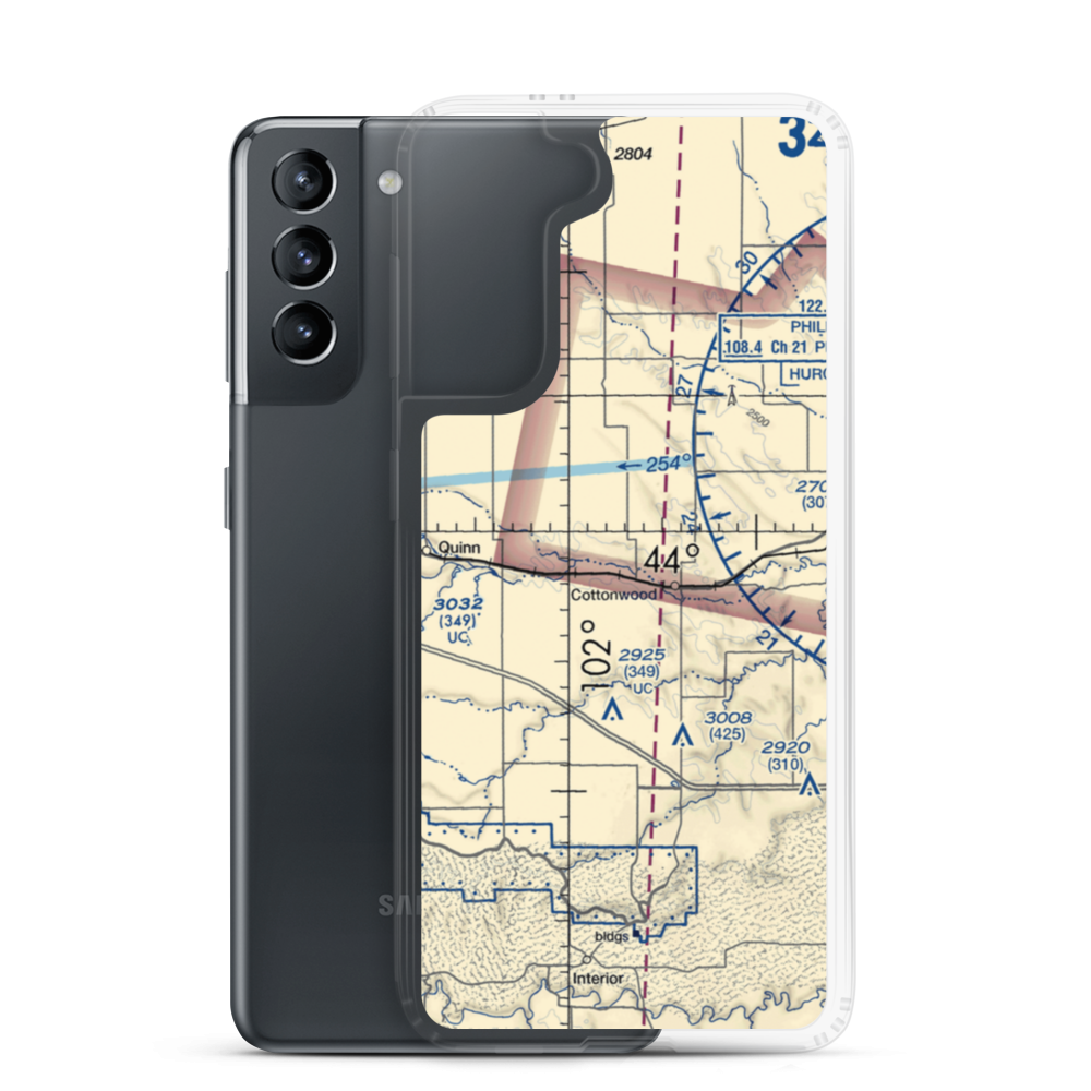 Cooks Airport (SD66) VFR Sectional Samsung Case Samsung Galaxy S21 model shown