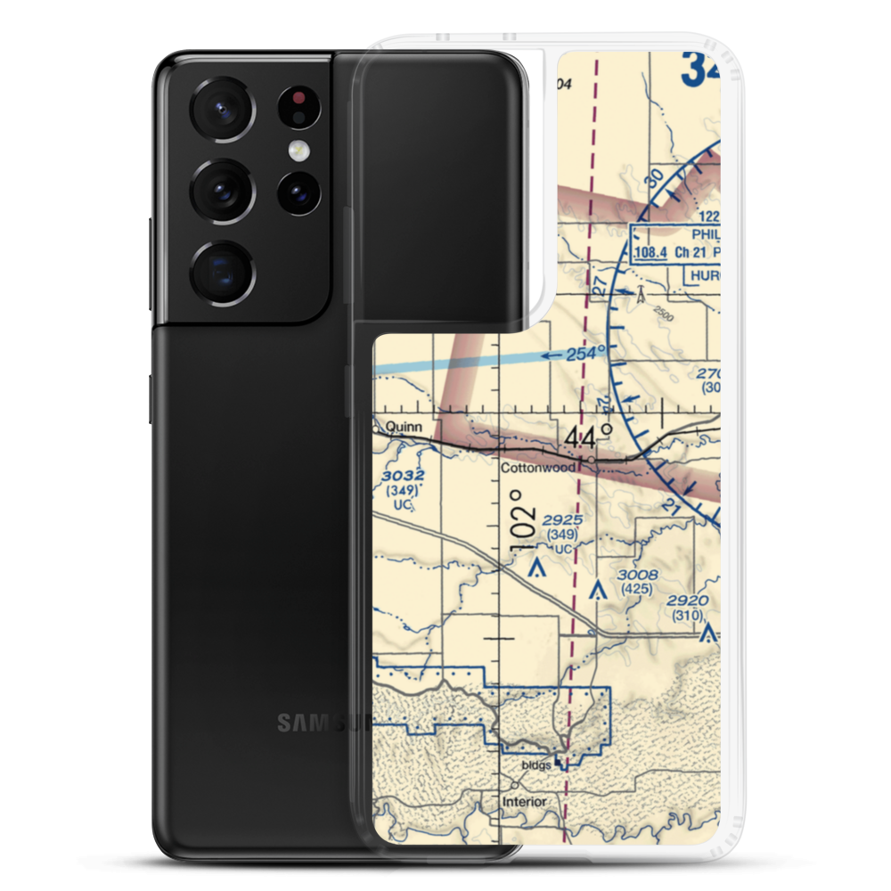 Cooks Airport (SD66) VFR Sectional Samsung Case Samsung Galaxy S21 Ultra model shown