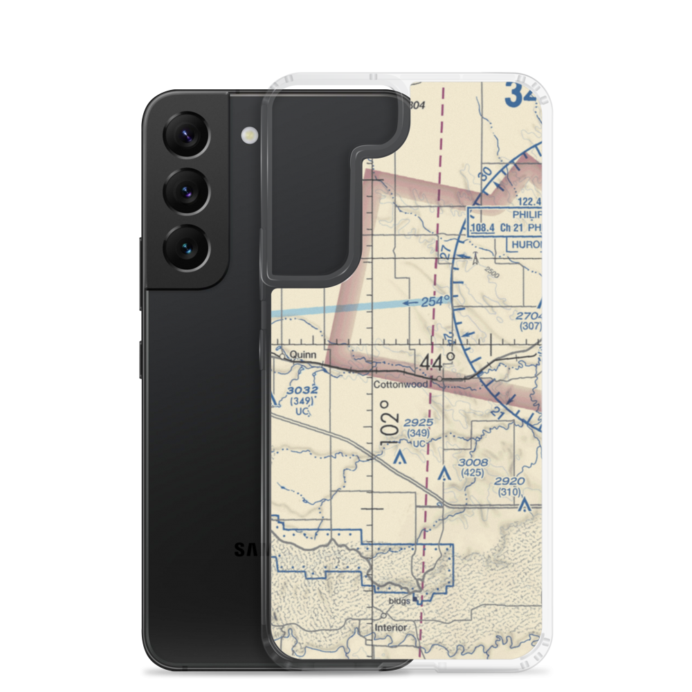 Cooks Airport (SD66) VFR Sectional Samsung Case Samsung Galaxy S22 model shown