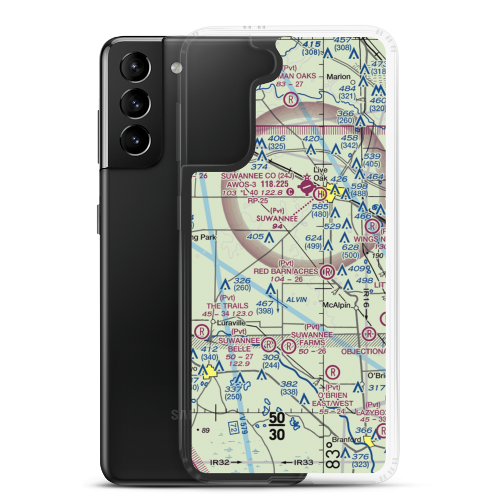 Cooksey Brothers Airport (FD42) VFR Sectional Samsung Case Samsung Galaxy S21 Plus model shown
