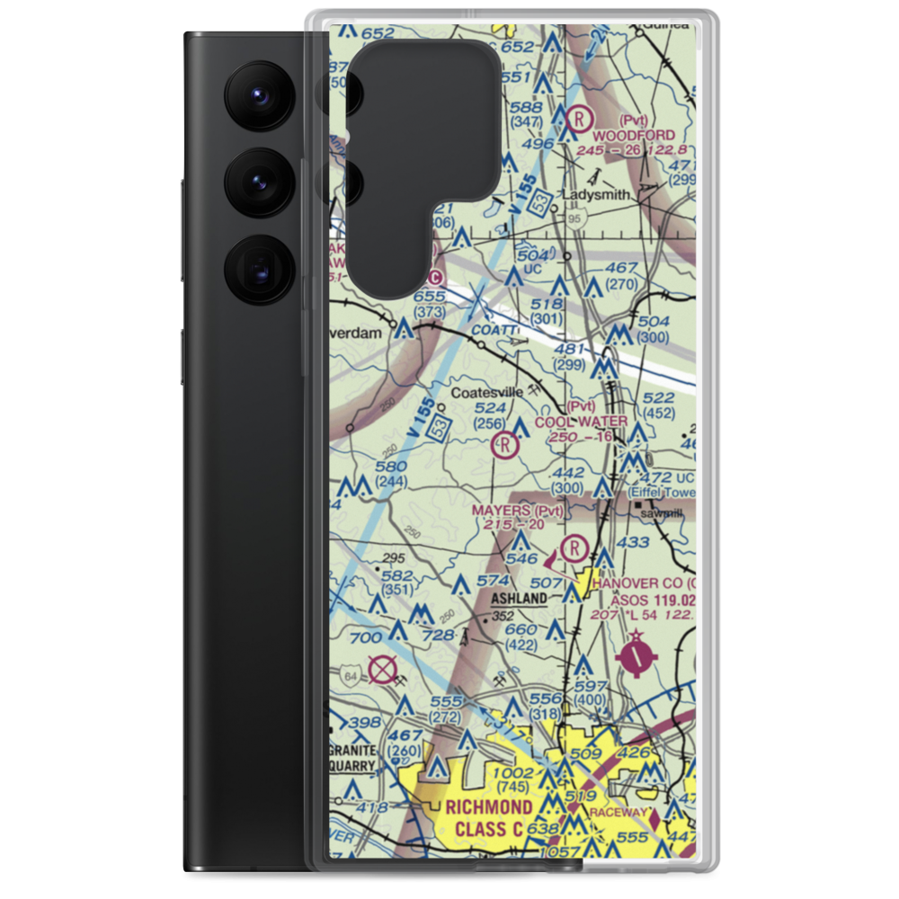 Cool Water Airport (4VG2) VFR Sectional Samsung Case Samsung Galaxy S22 Ultra model shown
