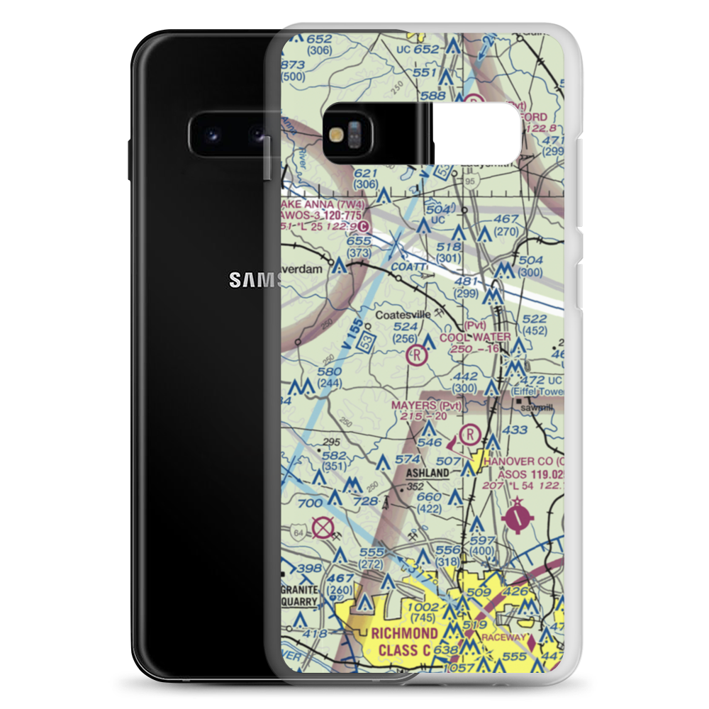 Cool Water Airport (4VG2) VFR Sectional Samsung Case Samsung Galaxy S10+ model shown