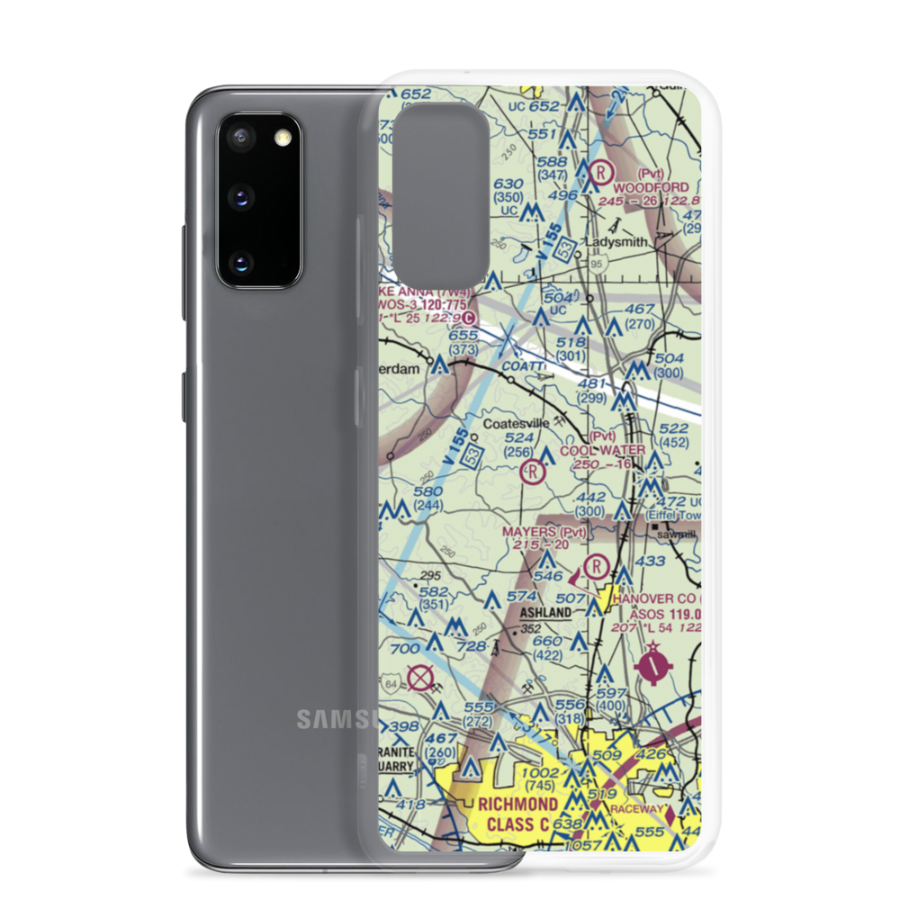 Cool Water Airport (4VG2) VFR Sectional Samsung Case Samsung Galaxy S20 model shown