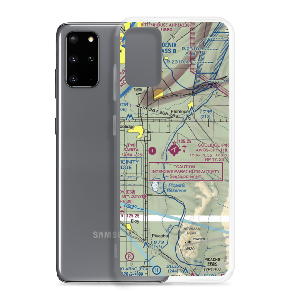 Coolidge Municipal Airport (P08) VFR Sectional Samsung Case Samsung Galaxy S20 Plus model shown