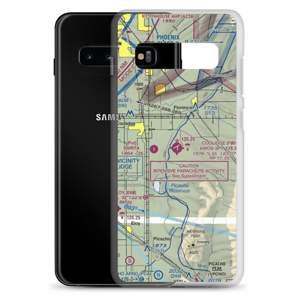 Coolidge Municipal Airport (P08) VFR Sectional Samsung Case Samsung Galaxy S10+ model shown