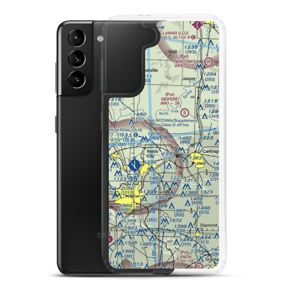Cooper Flying Service Airport (00MO) VFR Sectional Samsung Case Samsung Galaxy S21 Plus model shown