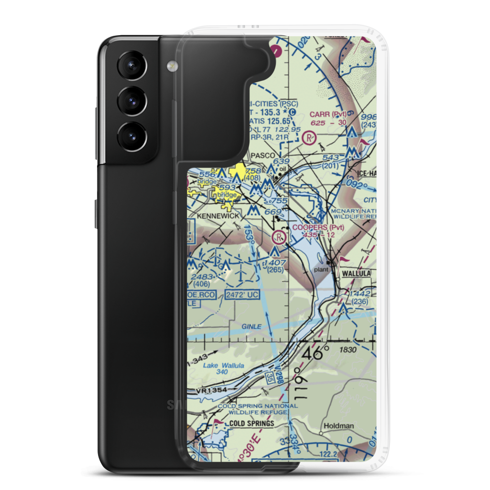 Coopers Landing (0WN2) VFR Sectional Samsung Case Samsung Galaxy S21 Plus model shown