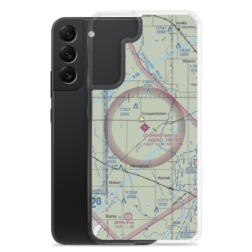 Cooperstown Municipal Airport (S32) VFR Sectional Samsung Case Samsung Galaxy S22 Plus model shown