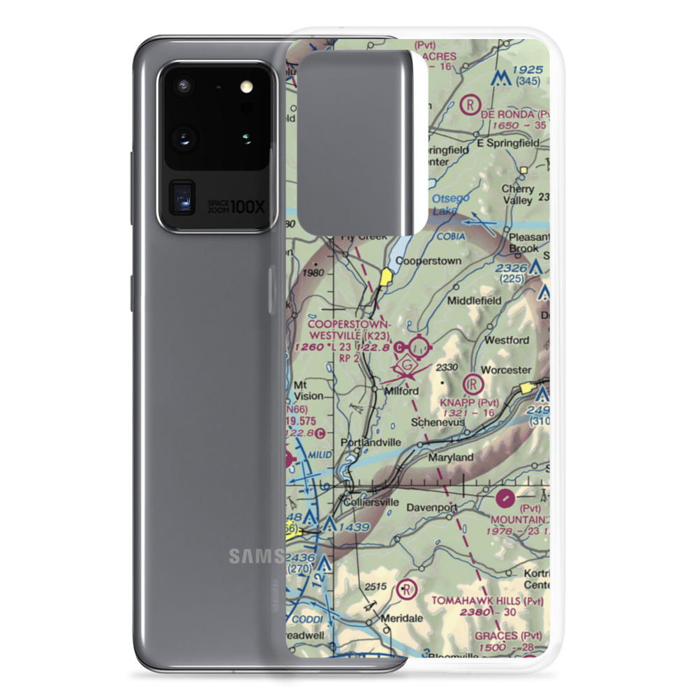 Cooperstown-Westville Airport (K23) VFR Sectional Samsung Case Samsung Galaxy S20 Ultra model shown