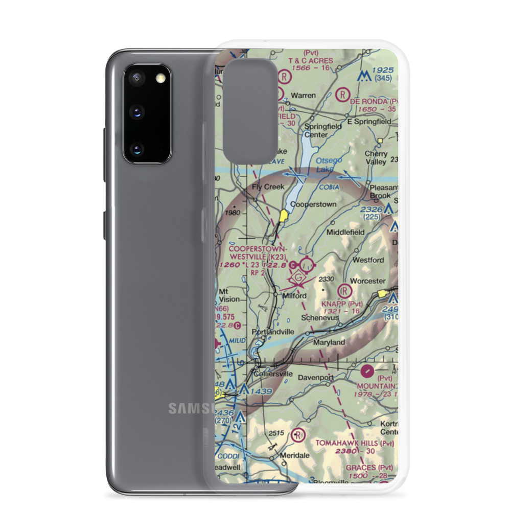 Cooperstown-Westville Airport (K23) VFR Sectional Samsung Case Samsung Galaxy S20 model shown