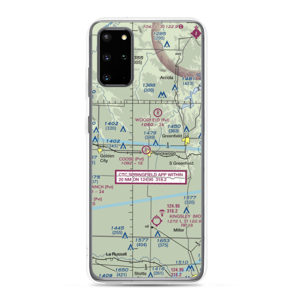 Coose Field (MO95) VFR Sectional Samsung Case Samsung Galaxy S20 Plus model shown