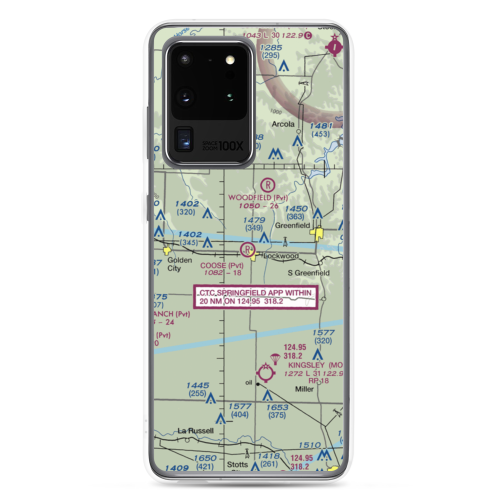 Coose Field (MO95) VFR Sectional Samsung Case Samsung Galaxy S20 Ultra model shown