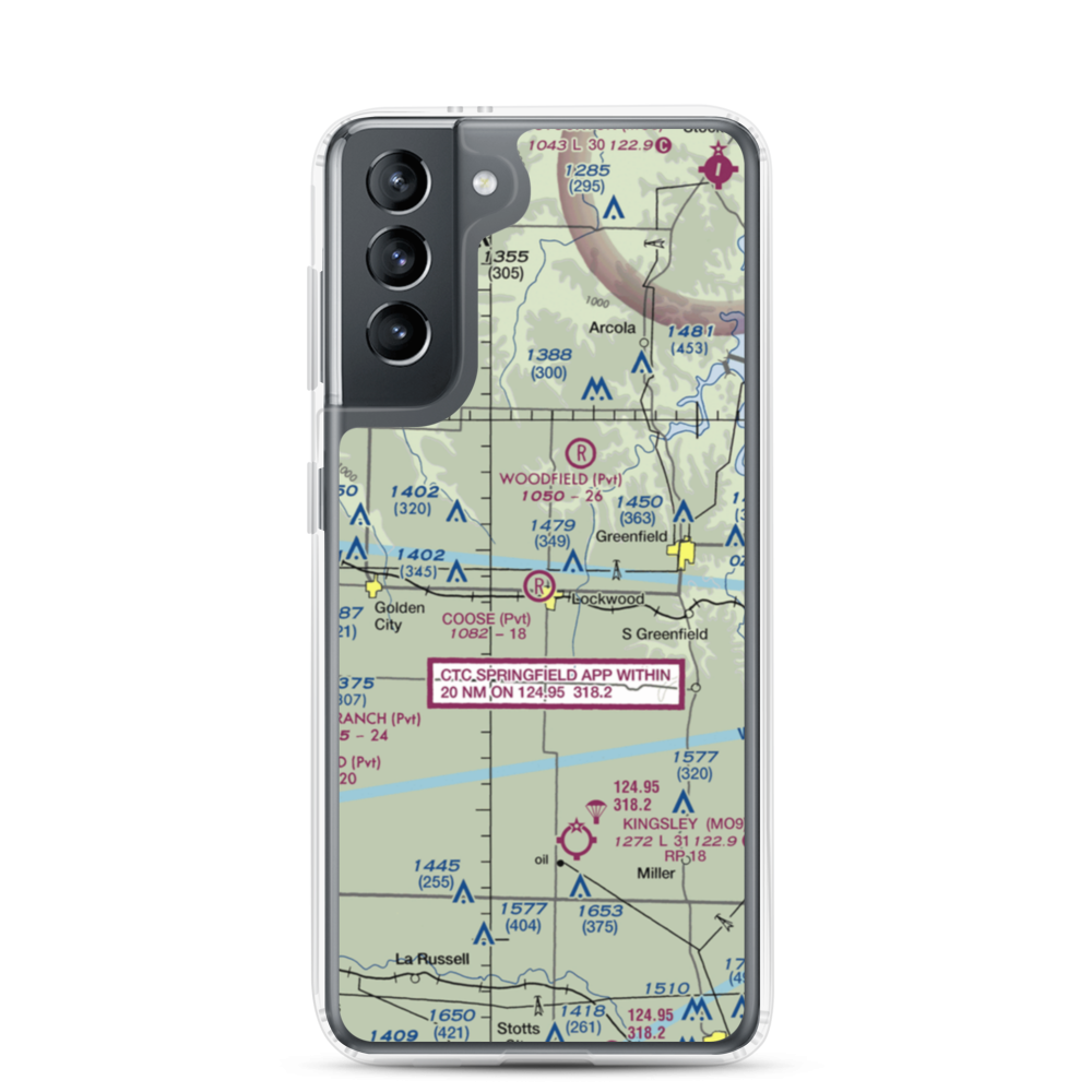 Coose Field (MO95) VFR Sectional Samsung Case Samsung Galaxy S21 model shown