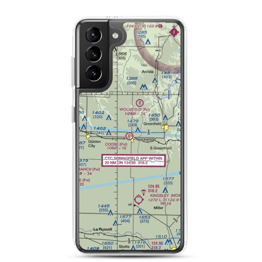 Coose Field (MO95) VFR Sectional Samsung Case Samsung Galaxy S21 Plus model shown