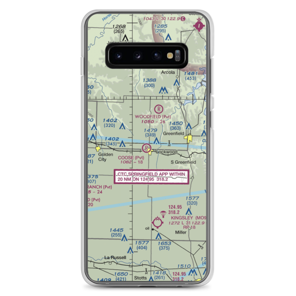 Coose Field (MO95) VFR Sectional Samsung Case Samsung Galaxy S10+ model shown