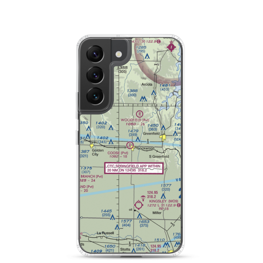 Coose Field (MO95) VFR Sectional Samsung Case Samsung Galaxy S22 model shown