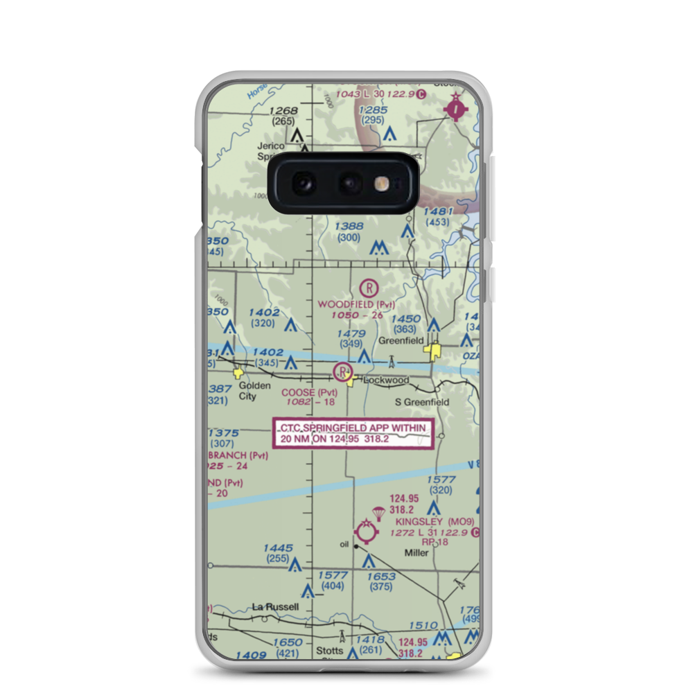 Coose Field (MO95) VFR Sectional Samsung Case Samsung Galaxy S10e model shown