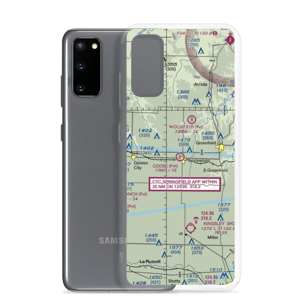 Coose Field (MO95) VFR Sectional Samsung Case Samsung Galaxy S20 model shown