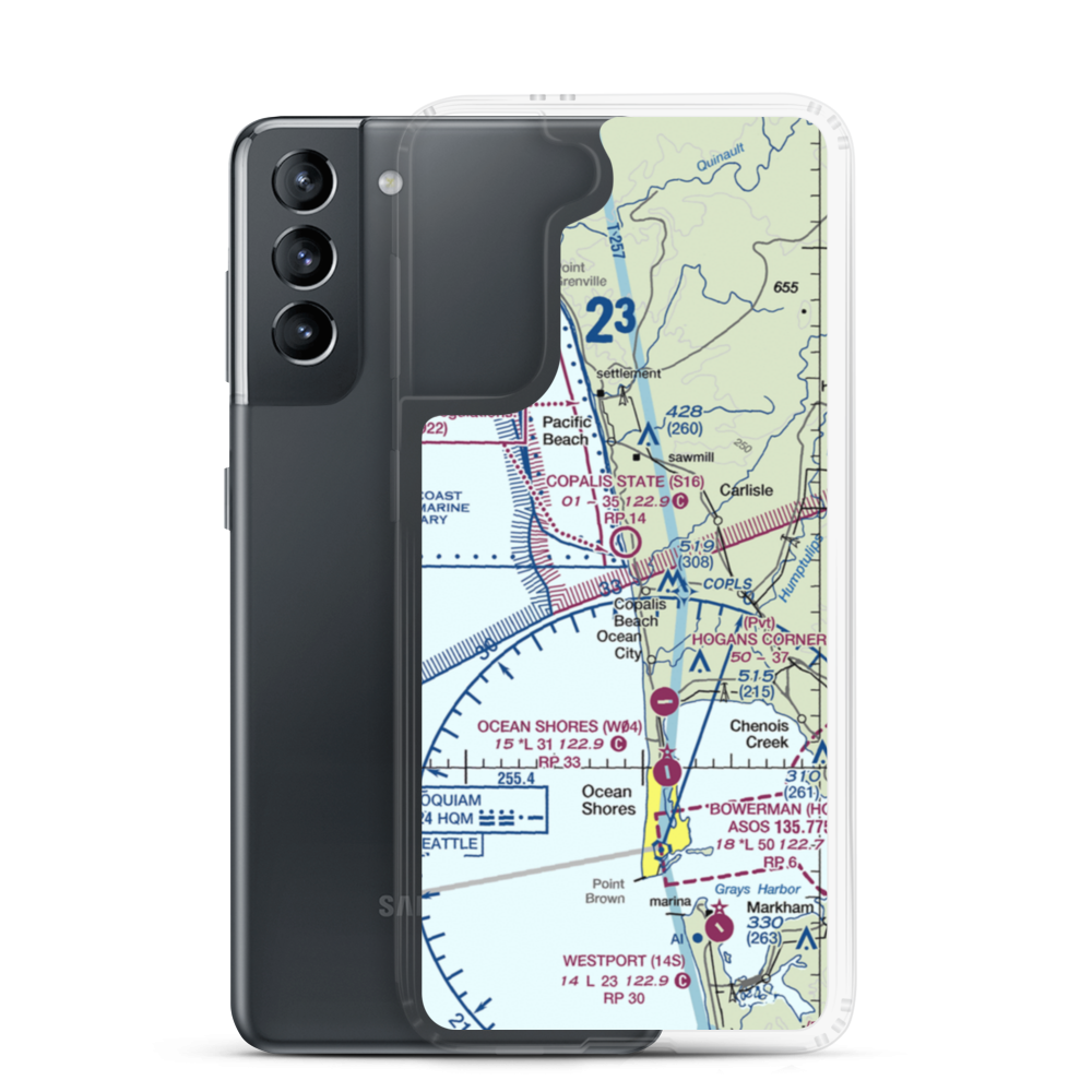 Copalis State Airport (S16) VFR Sectional Samsung Case Samsung Galaxy S21 model shown