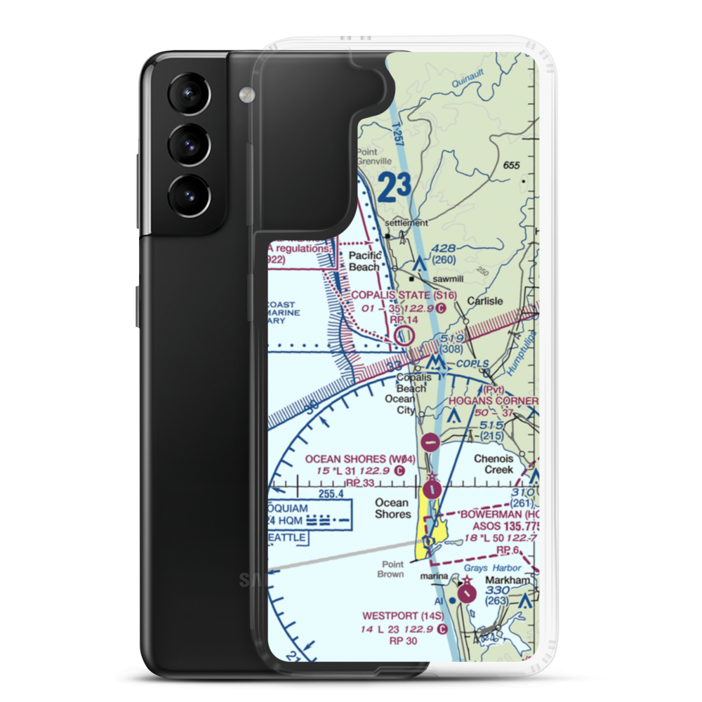 Copalis State Airport (S16) VFR Sectional Samsung Case Samsung Galaxy S21 Plus model shown