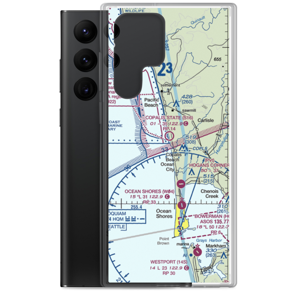 Copalis State Airport (S16) VFR Sectional Samsung Case Samsung Galaxy S22 Ultra model shown
