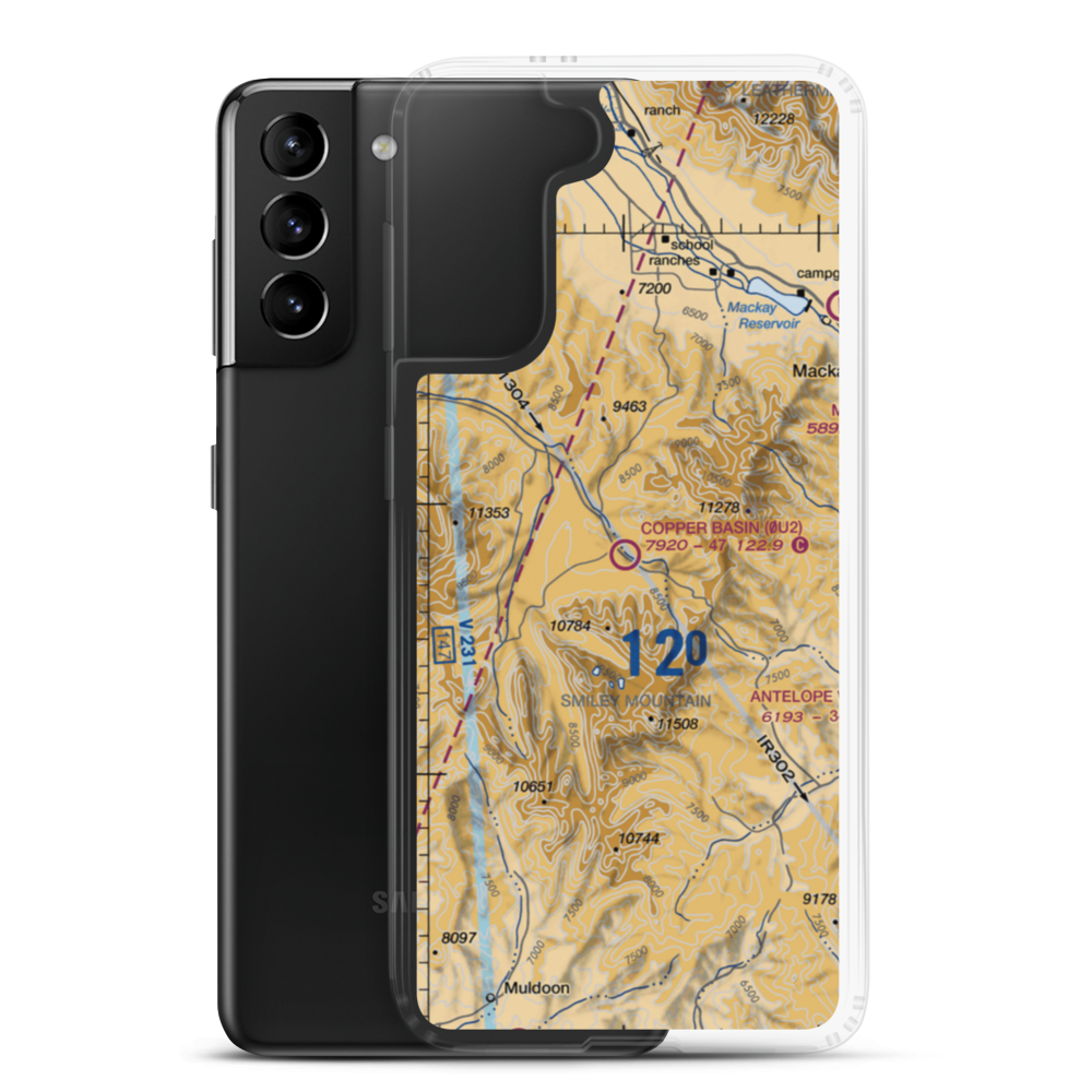 Copper Basin Airport (0U2) VFR Sectional Samsung Case Samsung Galaxy S21 Plus model shown