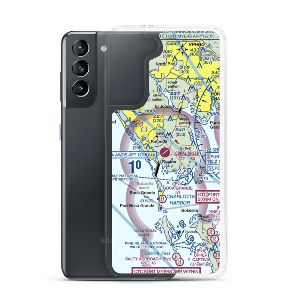 Coral Creek Airport (FA54) VFR Sectional Samsung Case Samsung Galaxy S21 model shown