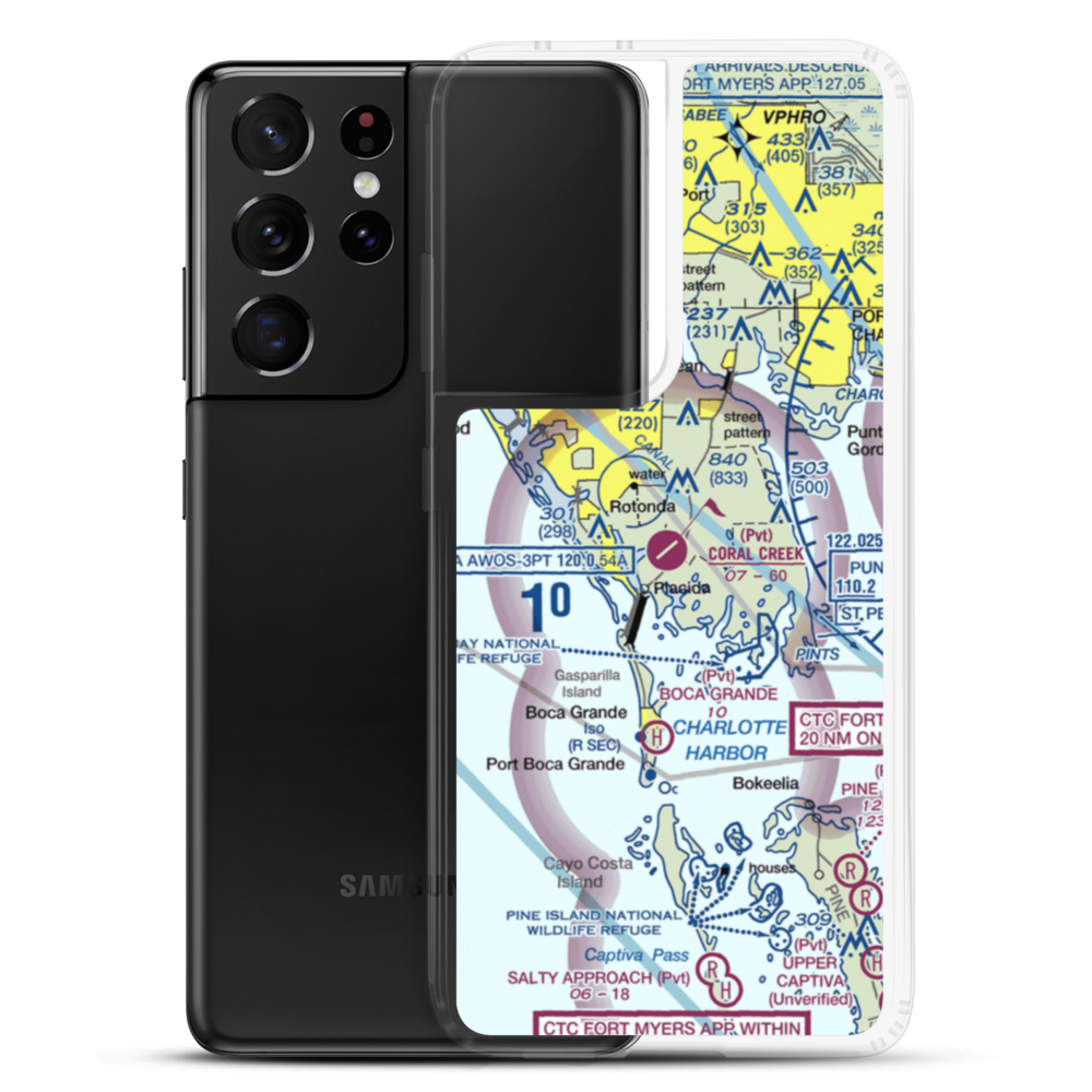 Coral Creek Airport (FA54) VFR Sectional Samsung Case Samsung Galaxy S21 Ultra model shown