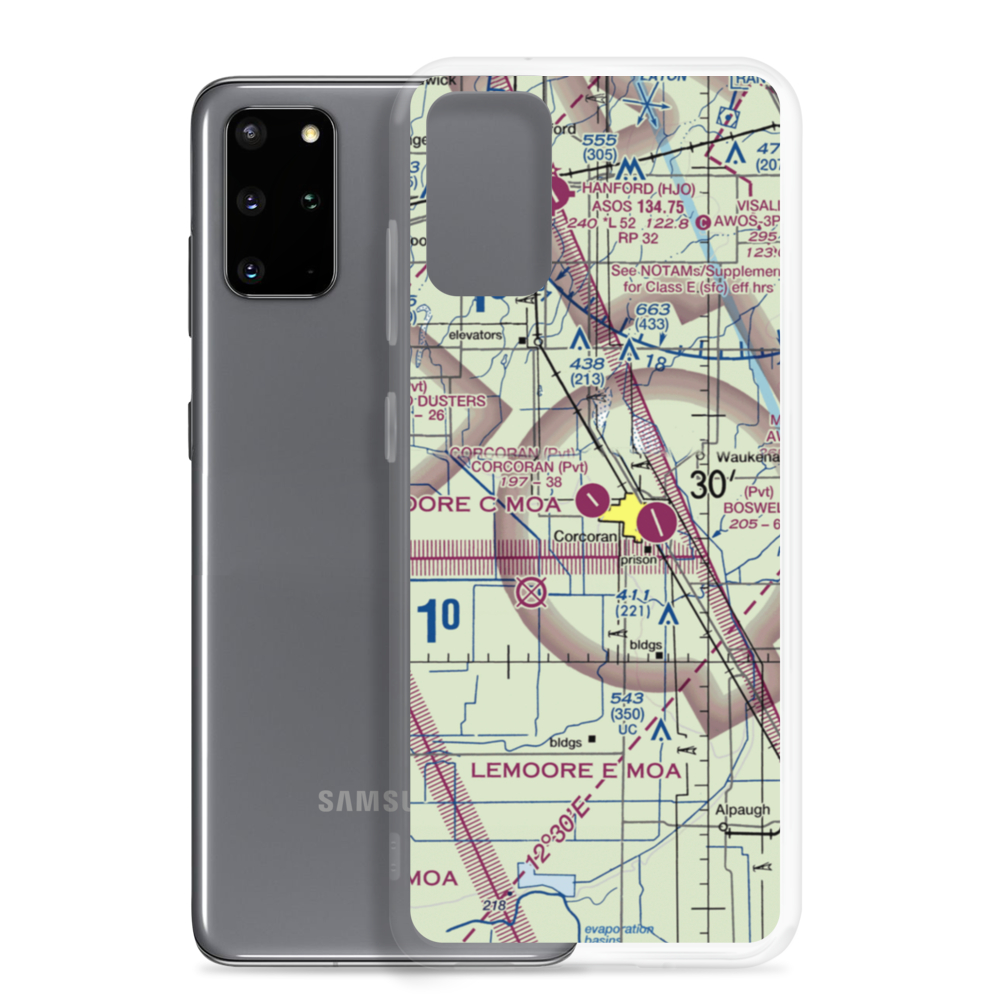 Corcoran Airport (43CN) VFR Sectional Samsung Case Samsung Galaxy S20 Plus model shown