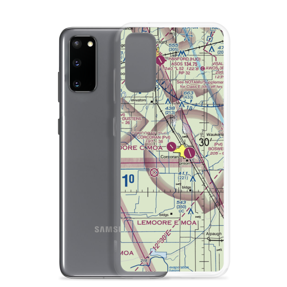 Corcoran Airport (43CN) VFR Sectional Samsung Case Samsung Galaxy S20 model shown