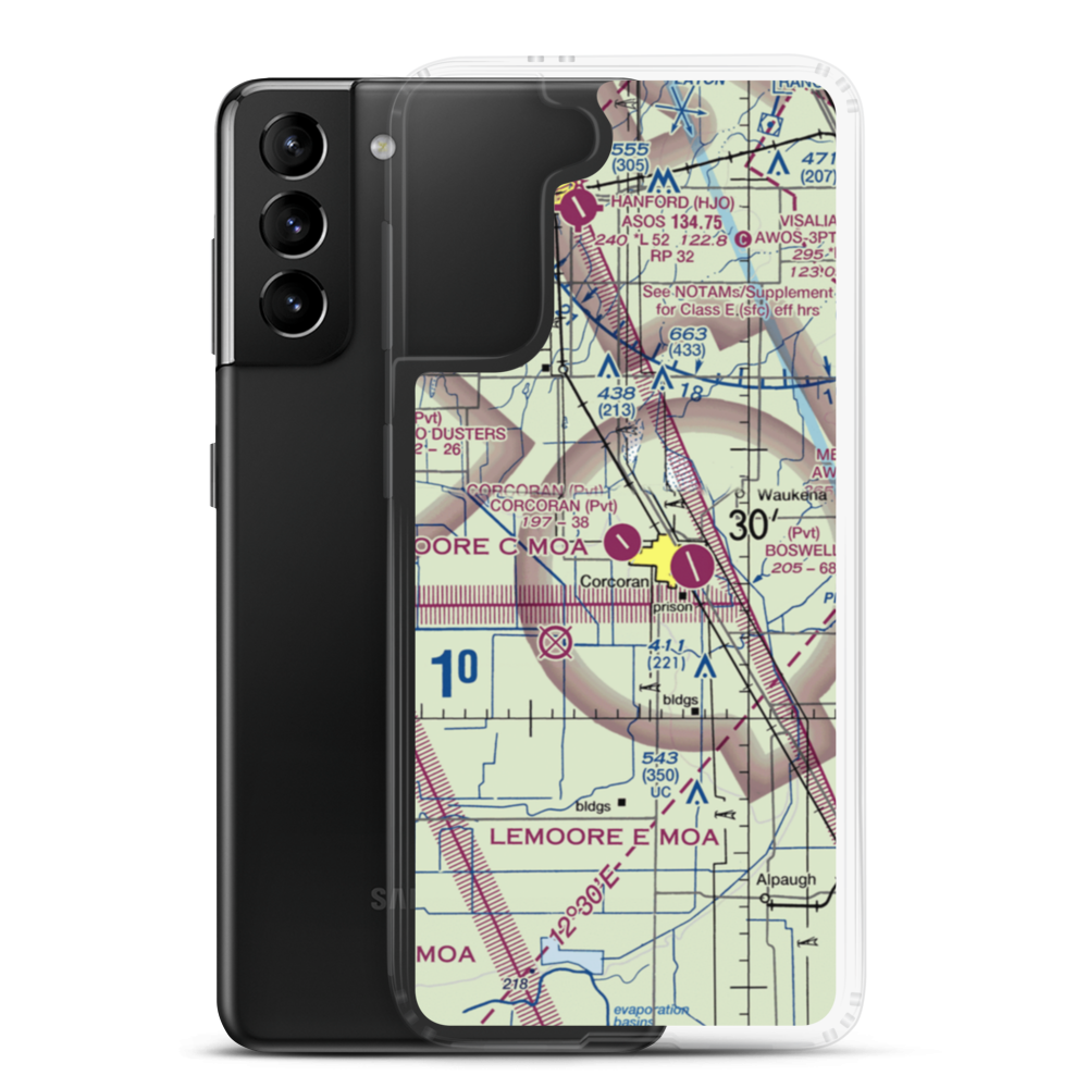 Corcoran Airport (CRO) VFR Sectional Samsung Case Samsung Galaxy S21 Plus model shown