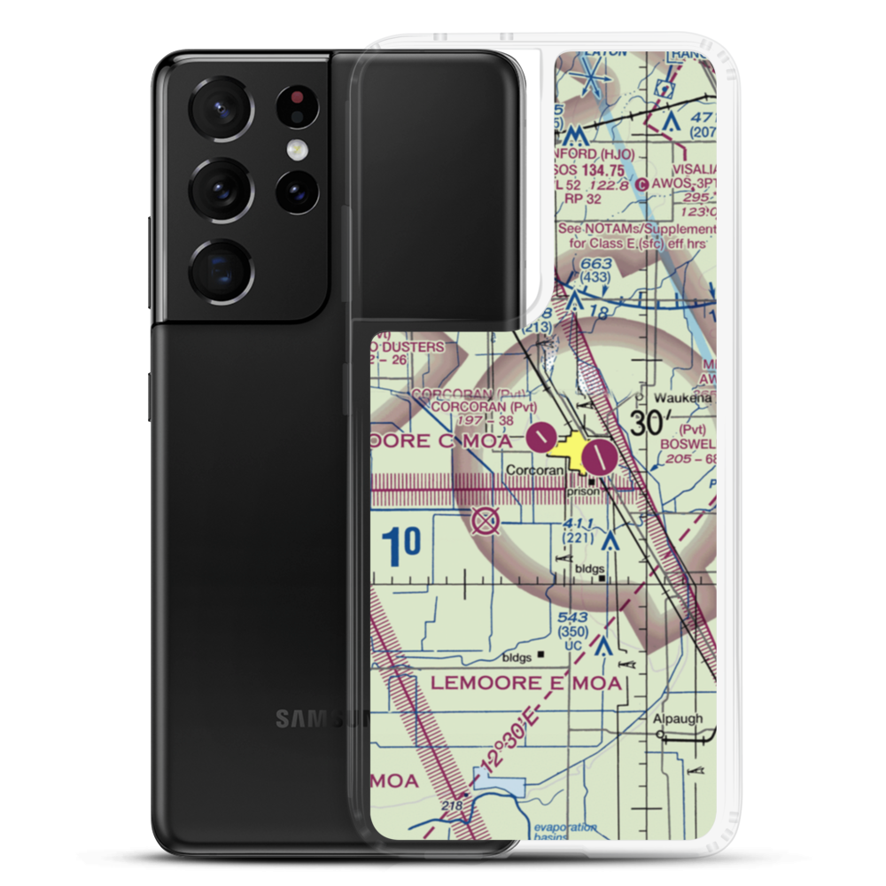 Corcoran Airport (CRO) VFR Sectional Samsung Case Samsung Galaxy S21 Ultra model shown