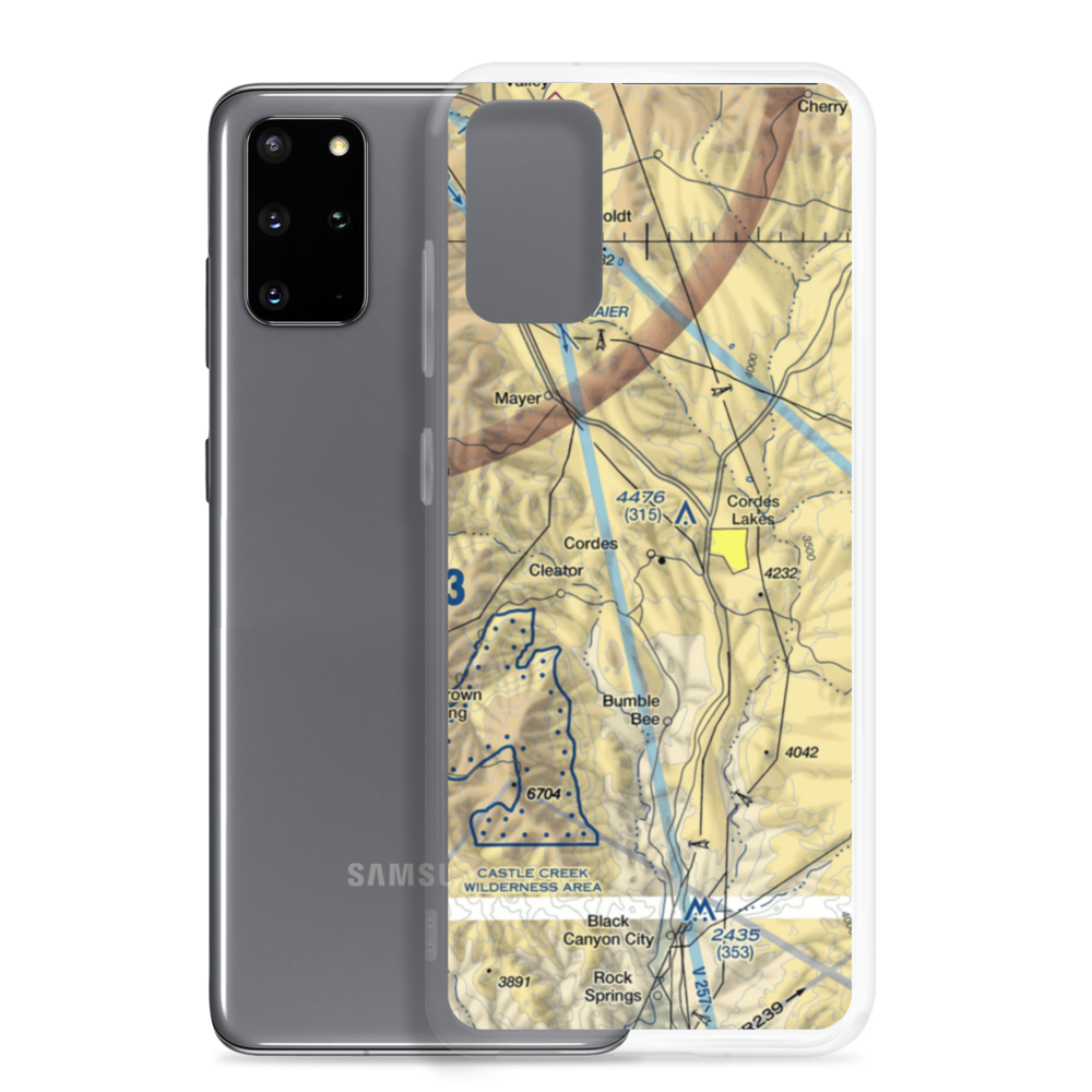 Cordes Airport (00AZ) VFR Sectional Samsung Case Samsung Galaxy S20 Plus model shown
